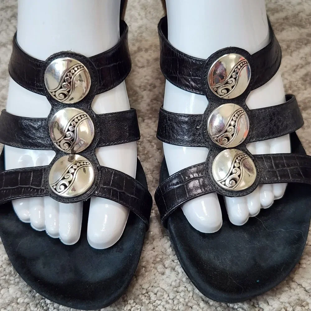 Brighton women's Elena wedge shoes black size 9.5 - Picture 4 of 10